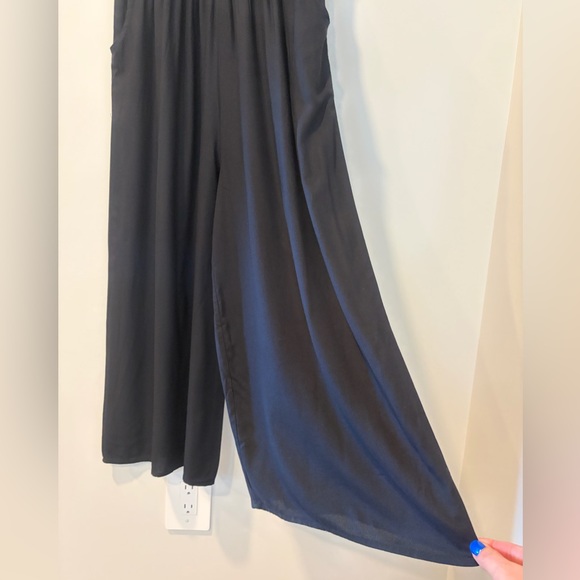 Patrons of Peace Black Wide Leg Jumpsuit with Smocked Waist & Pockets NWT! - Picture 7 of 12